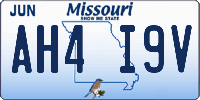 MO license plate AH4I9V