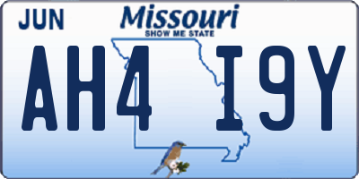 MO license plate AH4I9Y