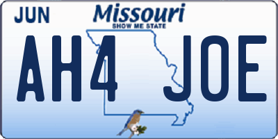 MO license plate AH4J0E