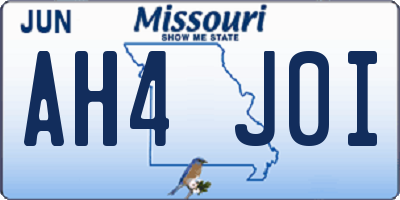 MO license plate AH4J0I