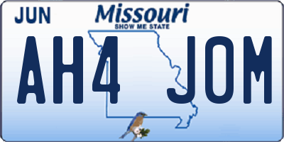 MO license plate AH4J0M