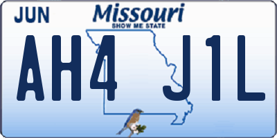 MO license plate AH4J1L