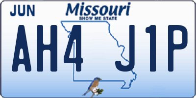 MO license plate AH4J1P
