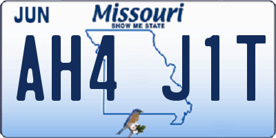 MO license plate AH4J1T
