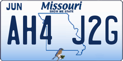 MO license plate AH4J2G