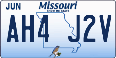MO license plate AH4J2V
