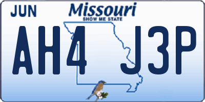 MO license plate AH4J3P