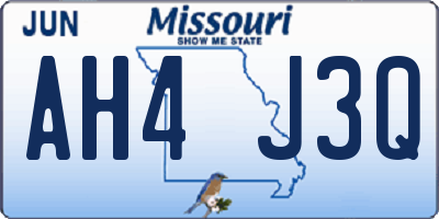 MO license plate AH4J3Q