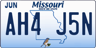 MO license plate AH4J5N