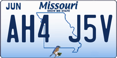 MO license plate AH4J5V