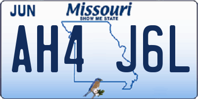 MO license plate AH4J6L