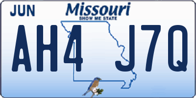 MO license plate AH4J7Q