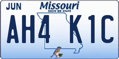 MO license plate AH4K1C