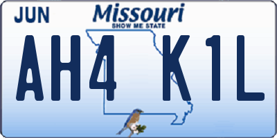 MO license plate AH4K1L
