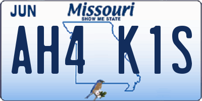 MO license plate AH4K1S