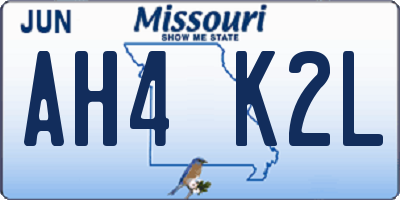MO license plate AH4K2L