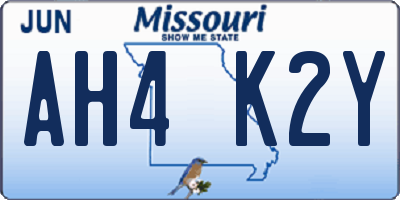 MO license plate AH4K2Y