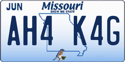 MO license plate AH4K4G
