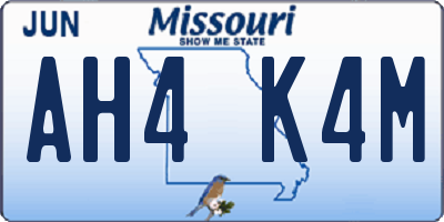 MO license plate AH4K4M