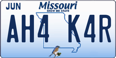 MO license plate AH4K4R