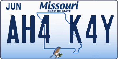 MO license plate AH4K4Y