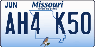 MO license plate AH4K5O