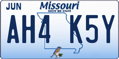 MO license plate AH4K5Y