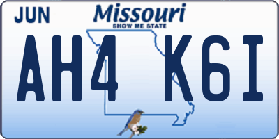 MO license plate AH4K6I