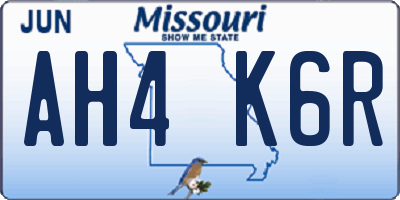 MO license plate AH4K6R