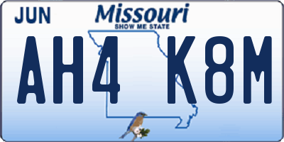 MO license plate AH4K8M