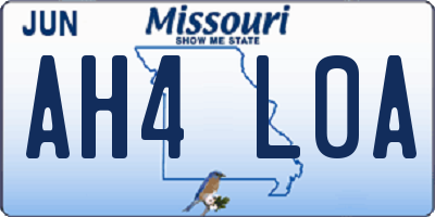 MO license plate AH4L0A
