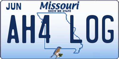 MO license plate AH4L0G