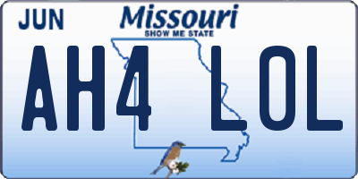 MO license plate AH4L0L