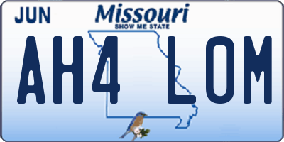 MO license plate AH4L0M