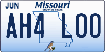 MO license plate AH4L0O