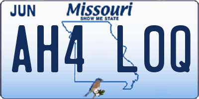MO license plate AH4L0Q