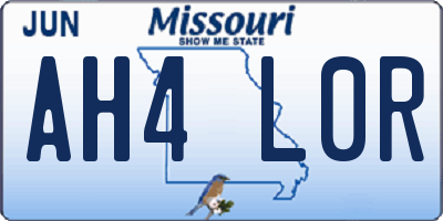 MO license plate AH4L0R