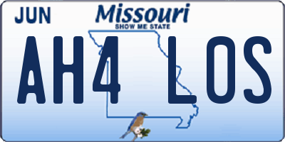 MO license plate AH4L0S