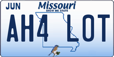 MO license plate AH4L0T