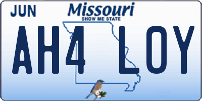 MO license plate AH4L0Y