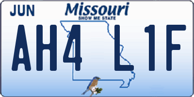 MO license plate AH4L1F