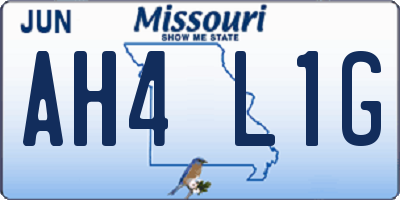 MO license plate AH4L1G