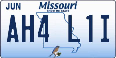 MO license plate AH4L1I