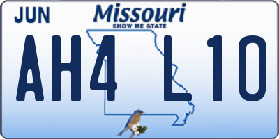 MO license plate AH4L1O