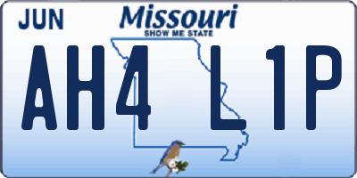MO license plate AH4L1P