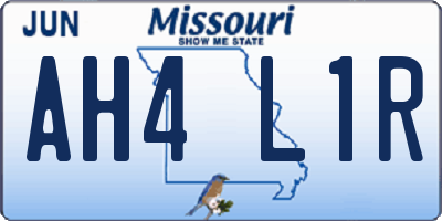 MO license plate AH4L1R