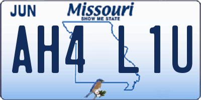 MO license plate AH4L1U
