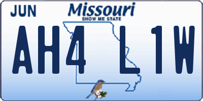 MO license plate AH4L1W
