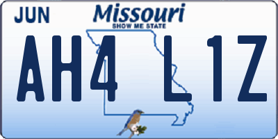 MO license plate AH4L1Z