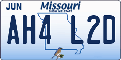 MO license plate AH4L2D
